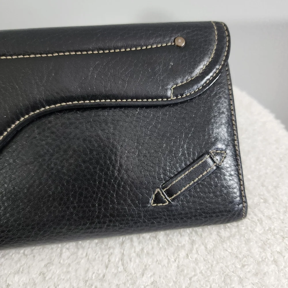 Dior Black Leather Wallet with Gold Accents